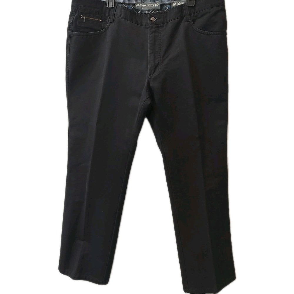 Enzo Denim‎ Jeans Mens Sz 40x33 Black Straight Leg Casual Pocket Comfort